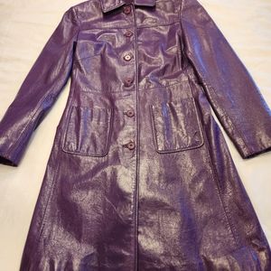Purple faux leather coat size small